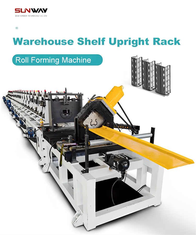 Máquina formadora de rollos verticales para estantes de almacén